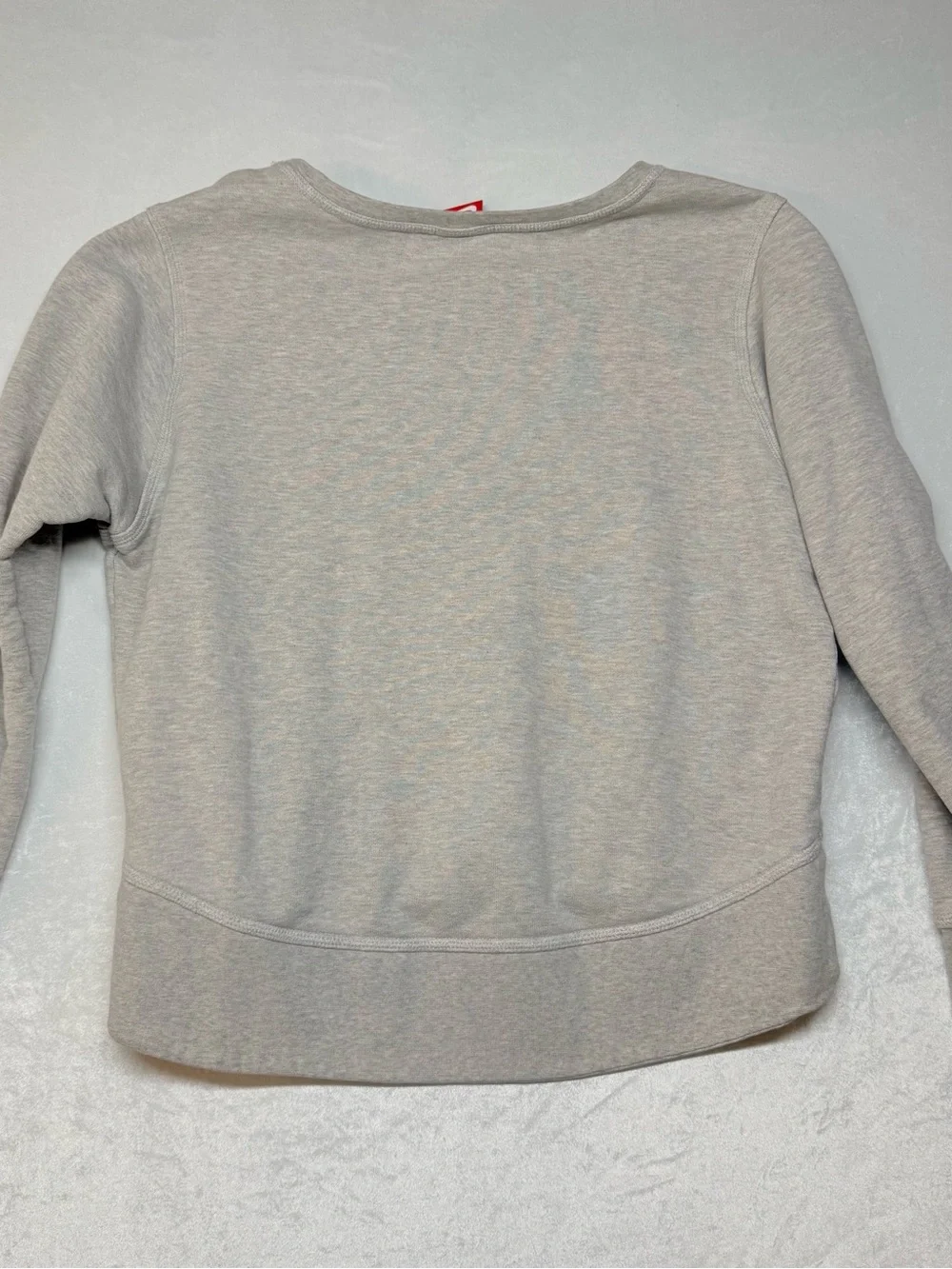 Nike Light Gray Pullover Sweatshirt with Navy Logo